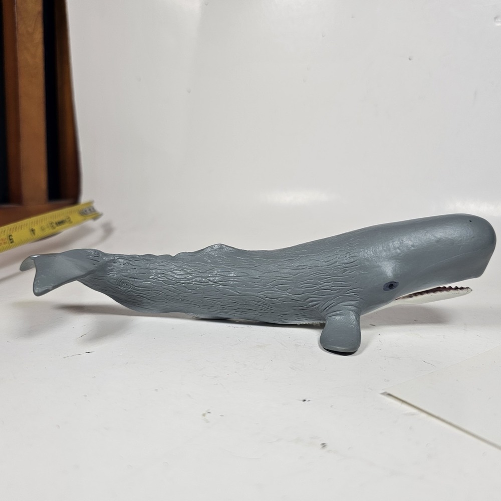 Safari Ltd Sperm Whale Figure Gray Wildlife Zoo Animal Figurine‎ 8" 1998 Vintage